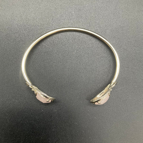 Kendra Scott Gold Tone Pink Stone Open Cuff Bracelet Adjustable Signed