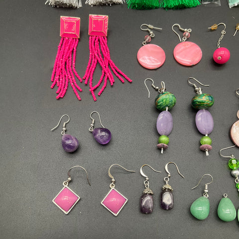 Fashion Statement Earrings Jewelry Lot of 18 Pairs Tassel Beaded Boho Drop