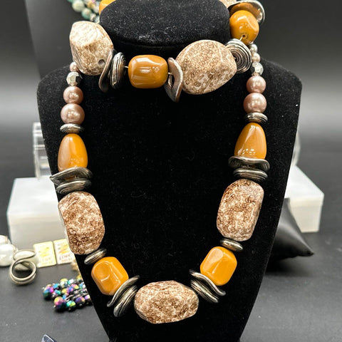 Mixed Fashion Jewelry Set Lot of 11 Necklaces Bracelets Earrings Chiefs USPS