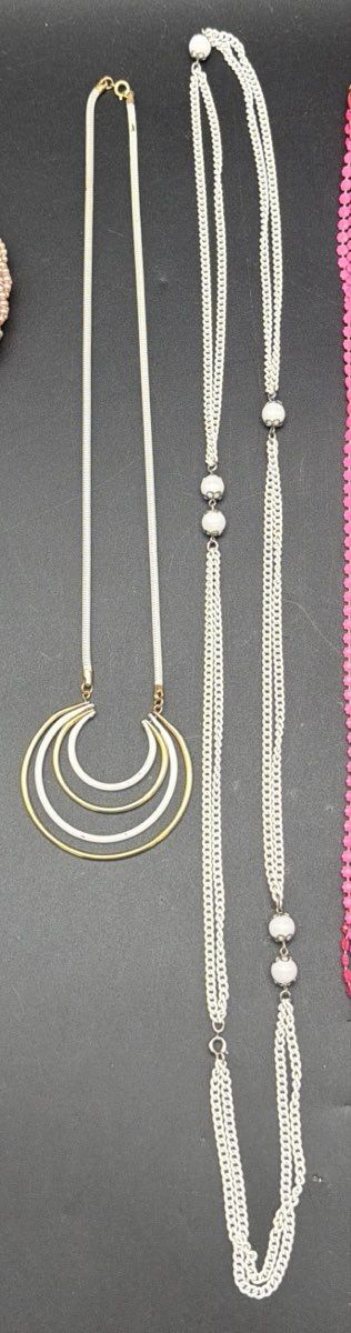 Vintage Costume Jewelry Lot 6pc Pink Blue Faux Pearl Necklaces Bracelet