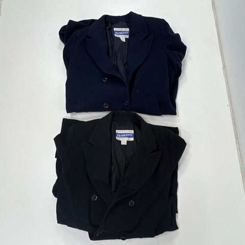 Lot of 2 Vintage 80s Pendleton Wool Double Breasted Overcoat USA Sz 10 & 12