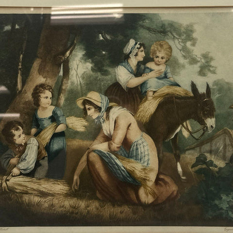 Richard Westall W Ward Hand Colored Engraving Print Rural Pastoral Scene 21x18