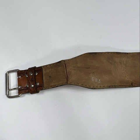 Vintage 70s Custom Tooled Leather Weightlifting Belt Big Jake Double Prong Sz XL