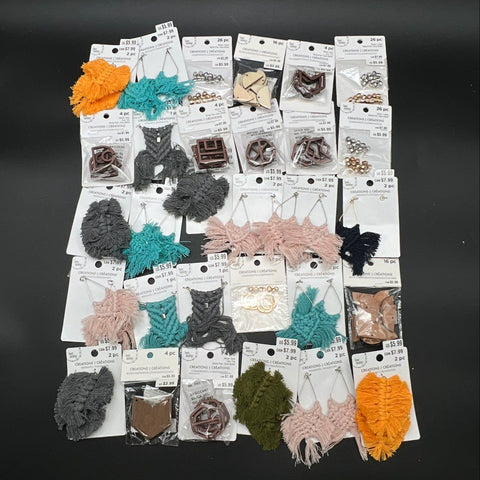 Bead Landing Jewelry Making Components Lot Macrame Boho Wood Pendants 30+ Packs