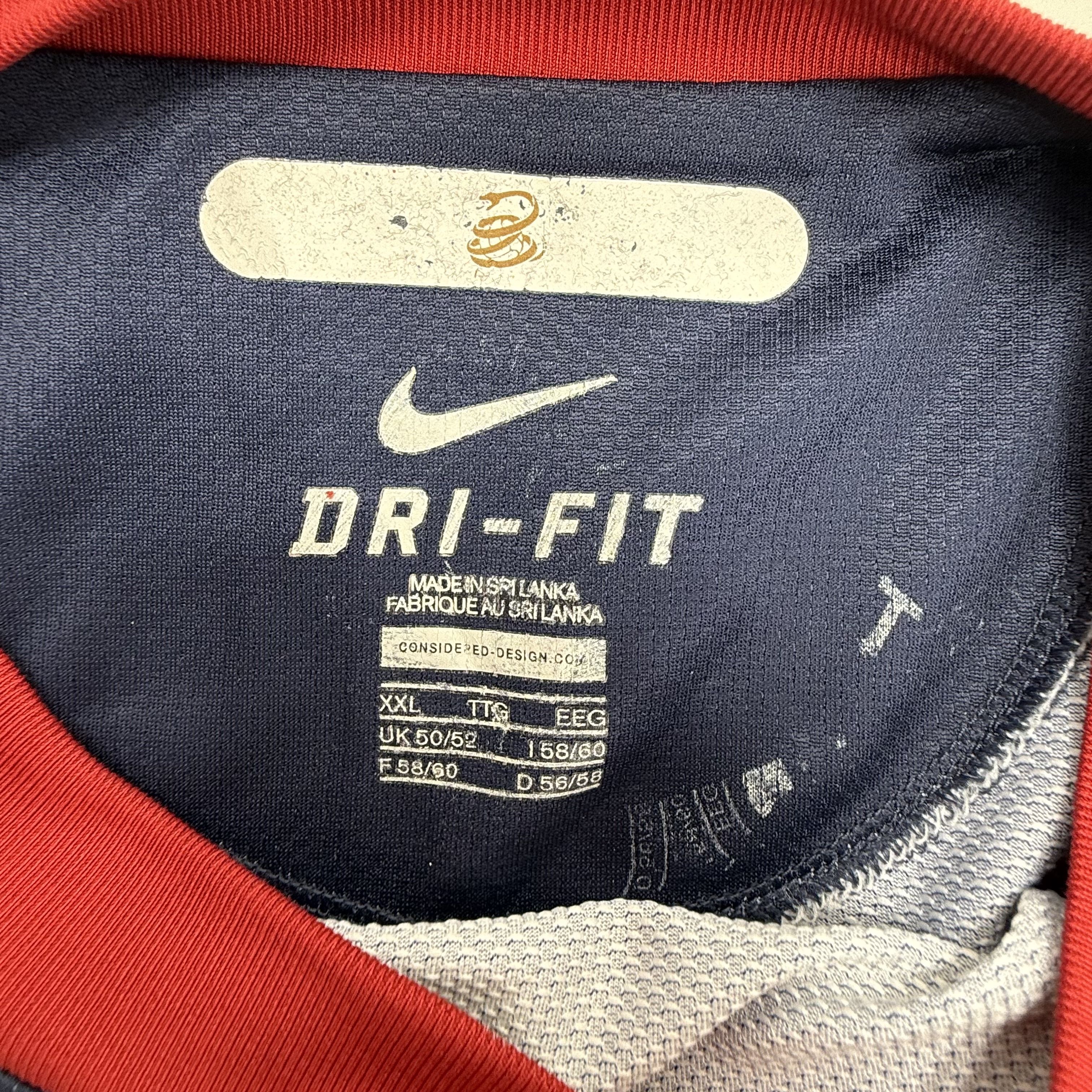Nike USMNT 2010 Away Soccer Jersey Dri-Fit Authentic Blue Shirt Men's XXL