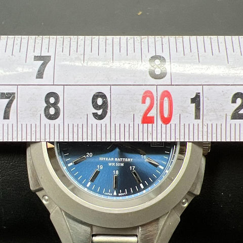 Casio MTP-3050 Blue Face Silver Tone Wristwatch Ticking/Keeping Time