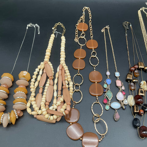 LOFT & Fashion Jewelry Necklace Lot of 9 Statement Beaded Multi-Strand Boho