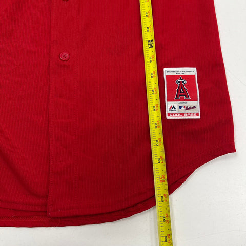 Majestic Red MLB Angels St. Patricks Day Cool Base Authentic Jersey Men's 44 L
