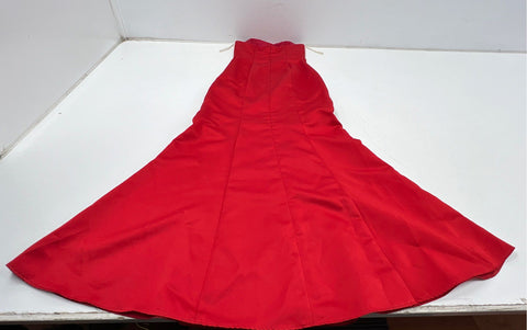 Vintage 90s Jessica McClintock Gunne Sax Women's Red Strapless Gown Dress Sz 3