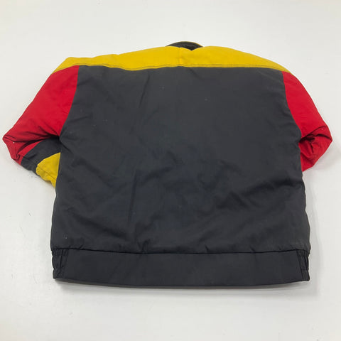 Vintage 80s Kent Black Yellow Red Color Block Bomber Jacket USA Made Men's S