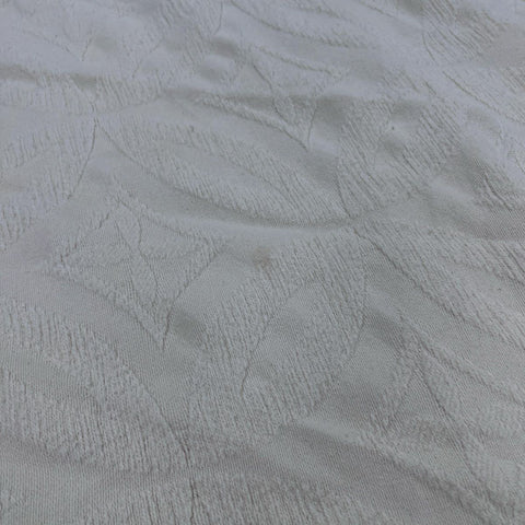 Crown Crafts Cotton Blanket Bedspread Cream Woven Jacquard Fringed Vintage
