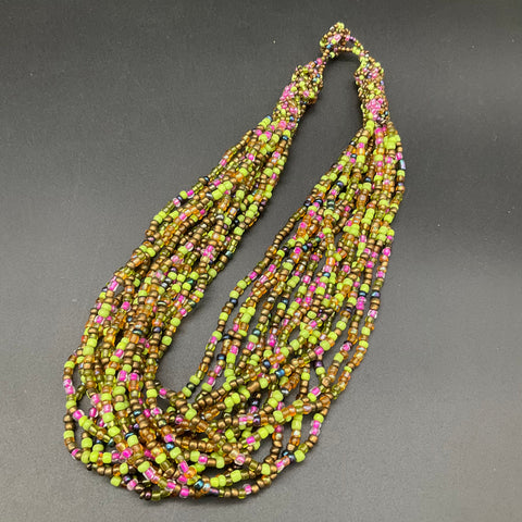 Boho Beaded Statement Necklace Lot of 6 Hamsa Hand Tassel Leather Stone Pendant