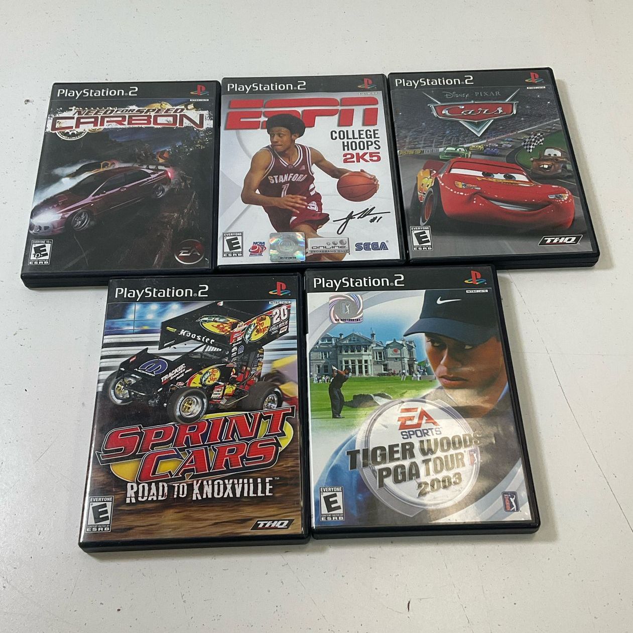 Playstation 2 5 Game Lot UNTESTED Cars Sprint Cars Need for Speed Carbon ESPN