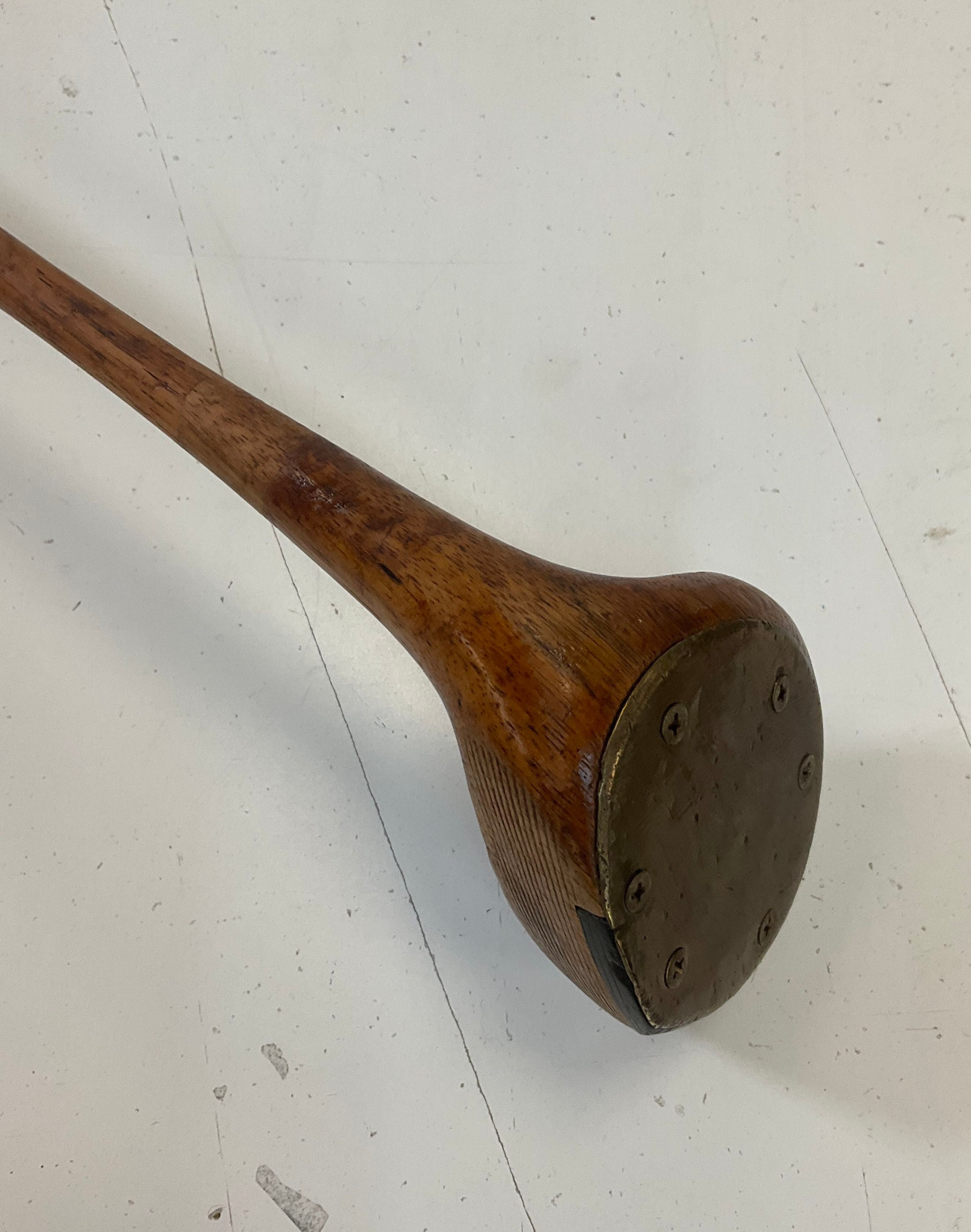 Vintage St. Andrews Special Wooden Golf Driver Leather Wrapped Handle 43" Length