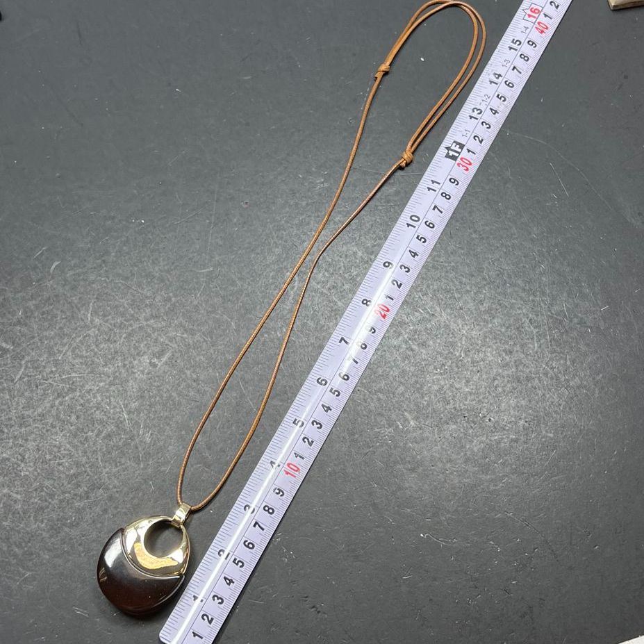 J Jill Modern Nature Brown Pendant Brown Cord Necklace NWoT