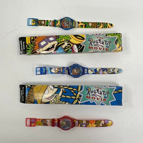 Vintage 90s The Rugrats Movie Watch Lot of 3 Multicolor Scratch & Sniff