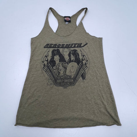 Harley-Davidson Aerosmith 2021 Graphic Tank Top Raw Hem Sz M