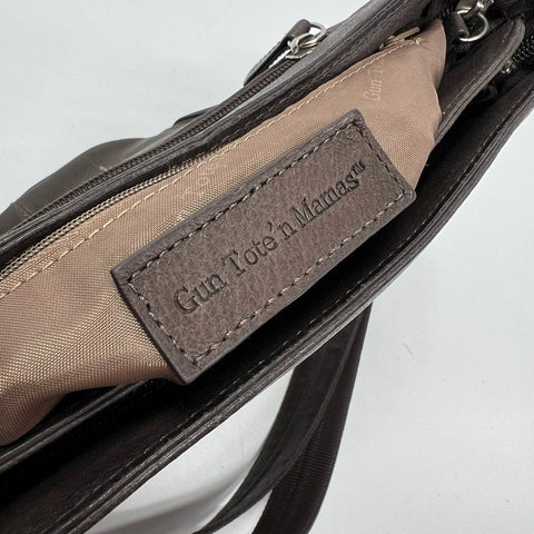 Gun Tote'n Mamas Brown Leather Concealed Carry Crossbody Shoulder Bag Purse