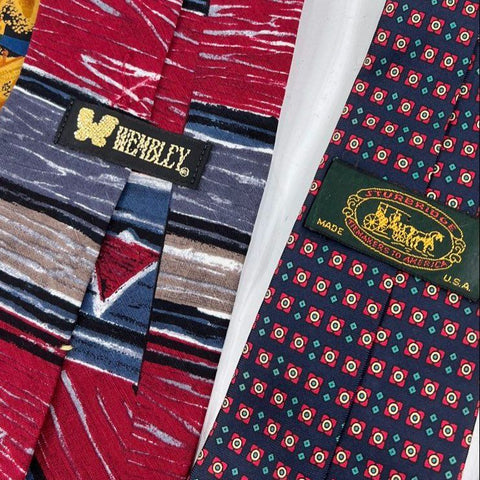 Lot of 10 Vintage Neck Ties The Beatles Oscar de la Renta Calvin Klein Silk