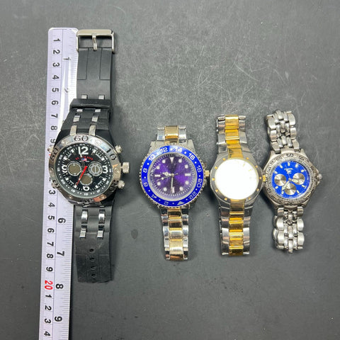 Lot of 4 Men's Watches *Needs Work Fossil Lorus Polo
