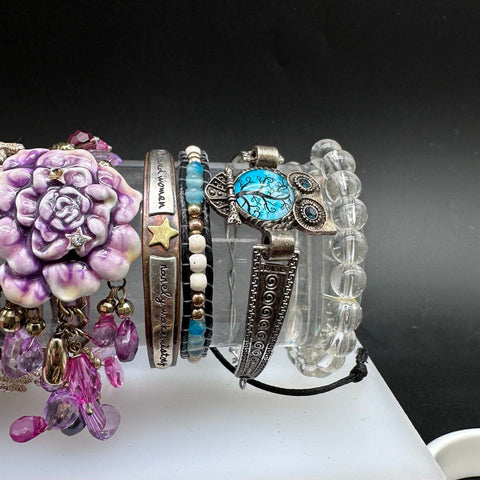 Eclectic Fashion Jewelry Bracelet Lot 35pc Beaded Bangle Cuff Wrap Styles