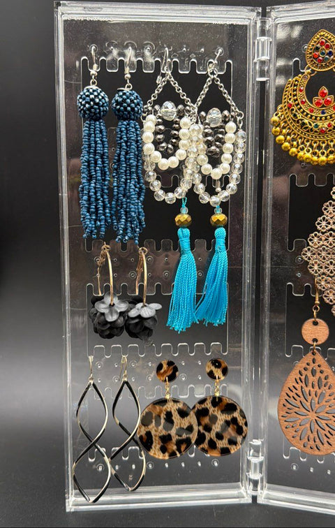 Mixed Costume Jewelry Lot 30+ Pairs Earrings Hoops Dangles Boho Retro Styles