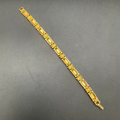Joan Rivers Gold Tone Bracelet Clear Faceted Accent Stone 7.75"