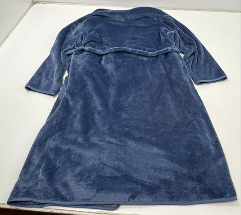 Koolaburra by UGG Women's Blue Plush Fleece Shawl Collar Belted Robe Size XL