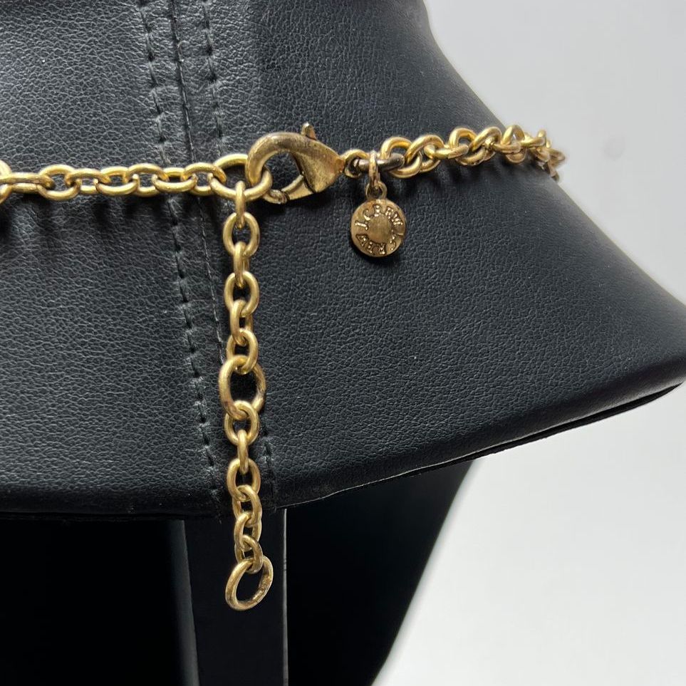 J. Crew Yellow Rhinestone Statement Necklace with Pouch
