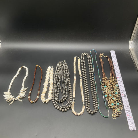 Southwestern Tribal Style Jewelry Lot of 8 Necklaces Shell Beaded Statement