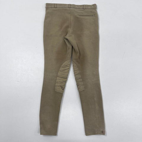 Equine Couture Women's Tan Knee Patch Equestrian Jodhpurs Breeches Sz 30