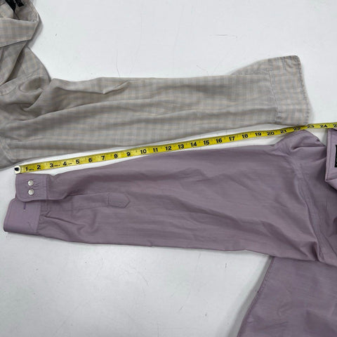 Vintage 90s Pierre Cardin Men's Lot of 2 Shirts Gray Mauve Sz 15.5 16