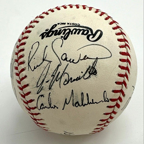 Rawlings Signed Baseball Jeff Conine Jeff Cox Carlos Maldonado Erik Pappas