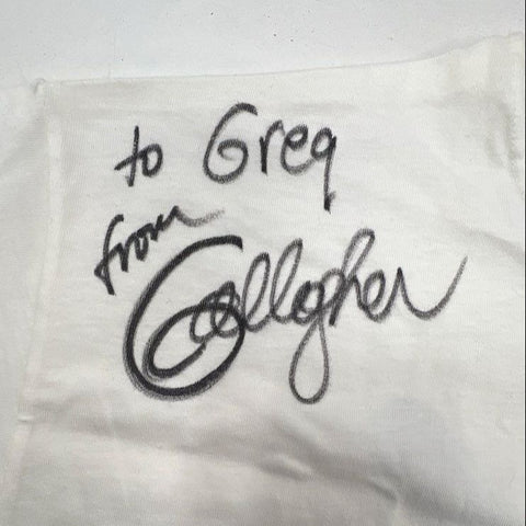 Vintage 90s Gallagher Signed Autographed Now I'm Mad T-Shirt Hanes USA Sz L