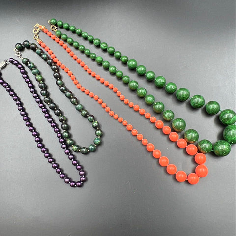Beaded & Faux Pearl Vintage & Modern Necklace Jewelry Lot of 14 Tassel Statement