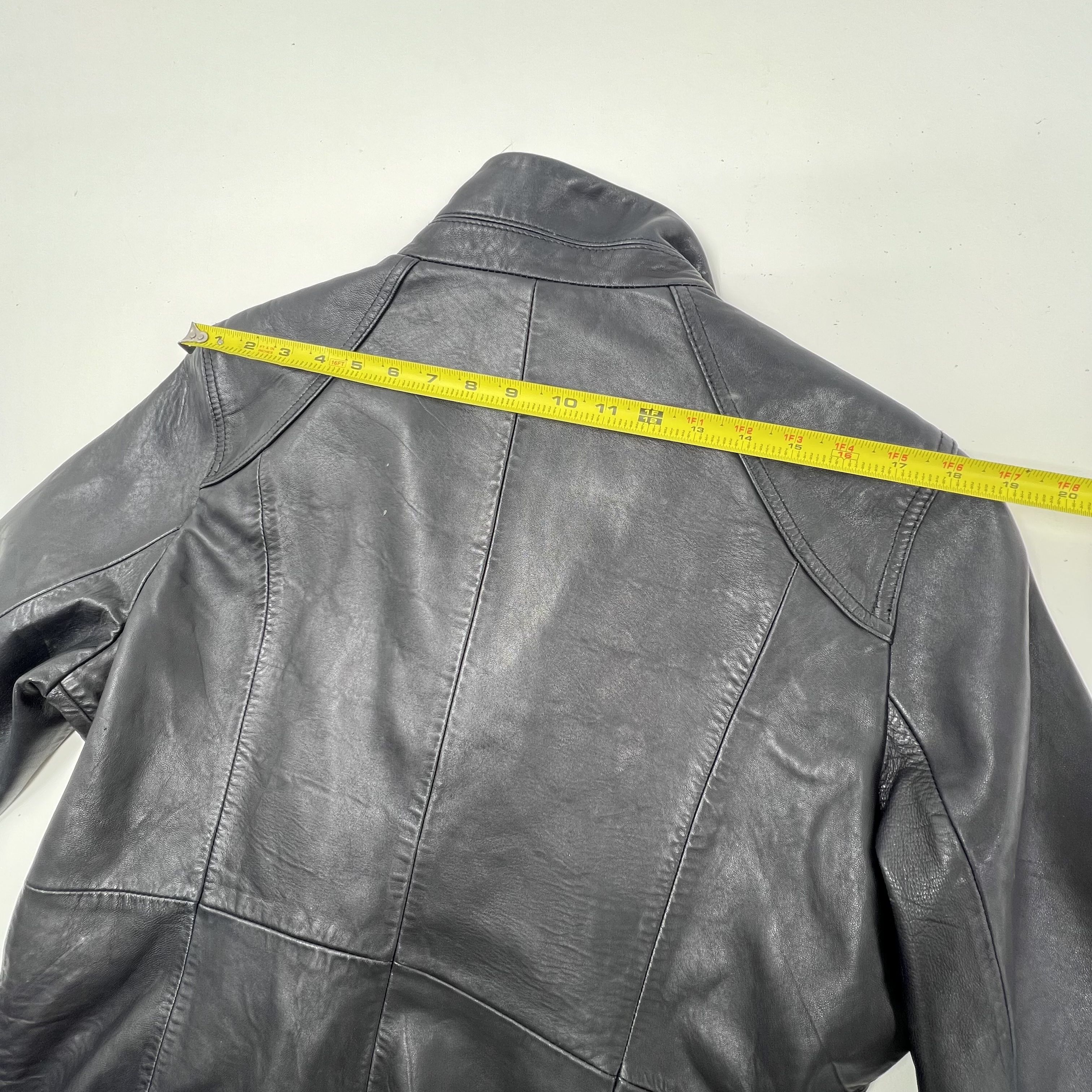 Vintage Y2K Calvin Klein Black Soft Leather Full Zip Jacket Women's XL