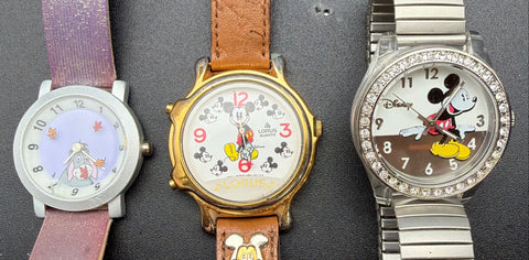 Vintage Disney Watch Lot 4 Lorus Mickey Minnie Mouse Eeyore Accutime