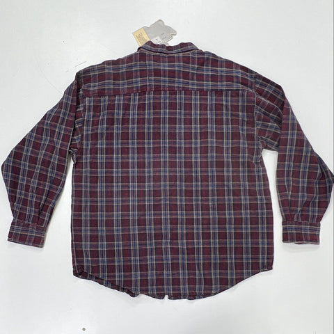 Vintage 90s Rhinoceros Sportswear Plaid Flannel Button Down Shirt Sz L NWT