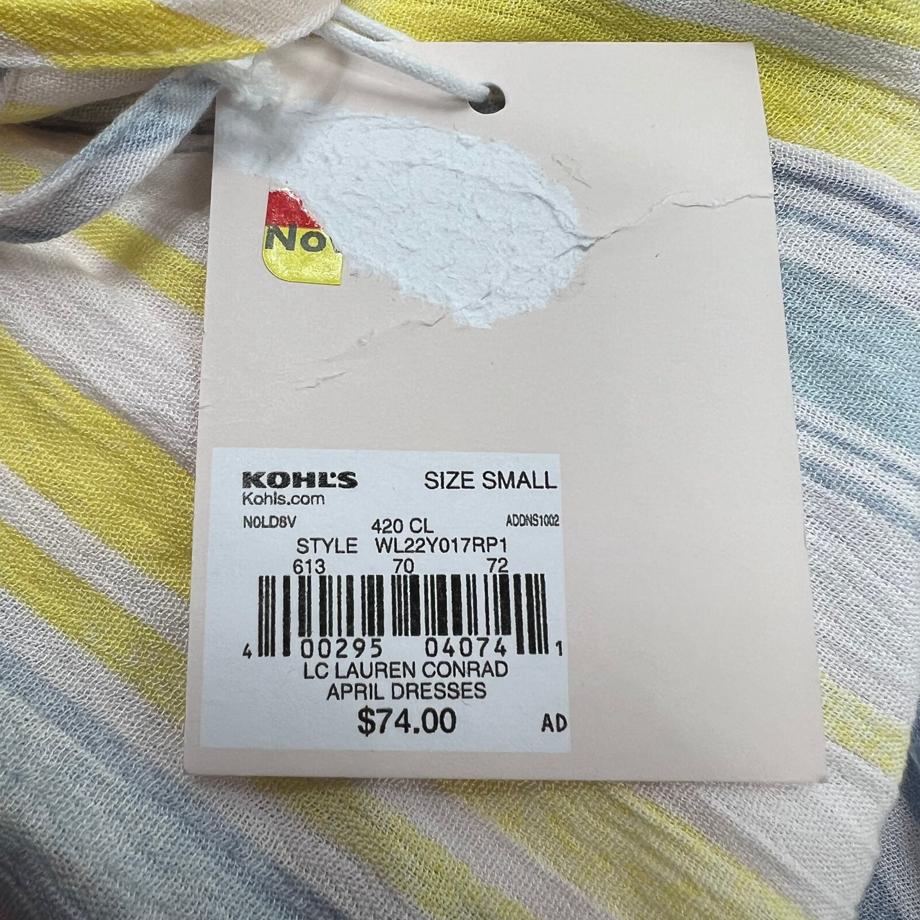 NWT Lauren Conrad Maxi Watercolor Multi Stripes Sundress Women's Small $74