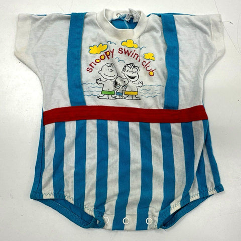 Vintage 80s Snoopy Peanuts Kids Clothing Lot Romper Shorts Pants USA Sz 3-12M