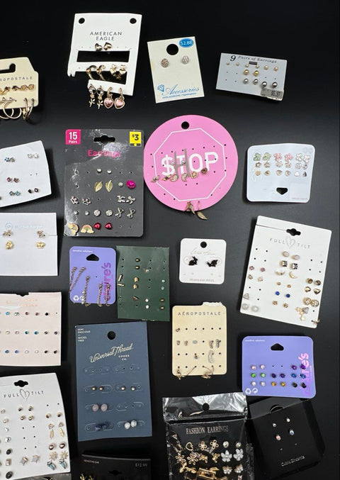 Mixed Costume Jewelry Lot Stud Hoop Earrings Claire's Aeropostale 0.75 lb