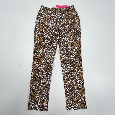 Lilly Pulitzer Women's Kelly Stretch Pants Brown Leopard Print NWT Sz 2