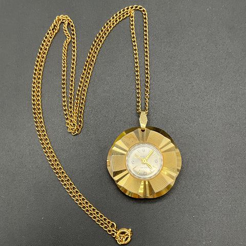Vintage Caravelle Miranda Focal Watch Pendant Necklace Lot of 3 Wind-Up Runs