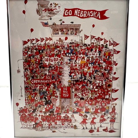 John Holladay Nebraska Fever! Cornhuskers Football Print 16x20 Framed 1981