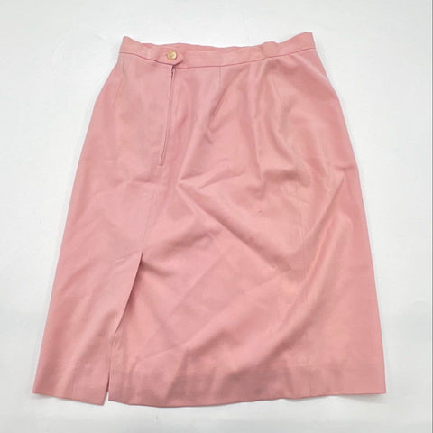 Vintage Ralph Lauren Purple Label Women's Pink Wool Made in USA Skirt Sz 10