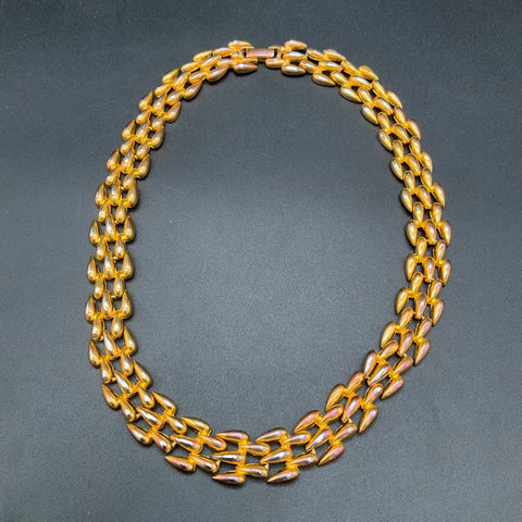 Vintage Gold Tone Jewelry Lot of 4 Necklaces Park Lane Tonic Textured Mesh