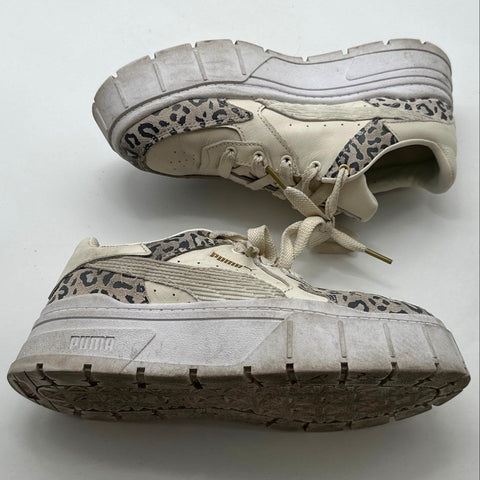 Puma Mayze Stack Leopard Pristine Gold Women's Platform Sneakers Size 7