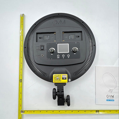 GVM GVM-YR200D Round LED Video Panel Light Bi-Color Dimmable Tested Works