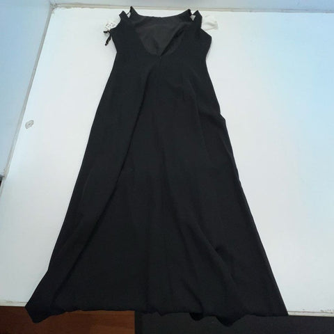 NWT Vintage Y2K Michelangelo Women's Black White Cowl Back Formal Gown Dress 10