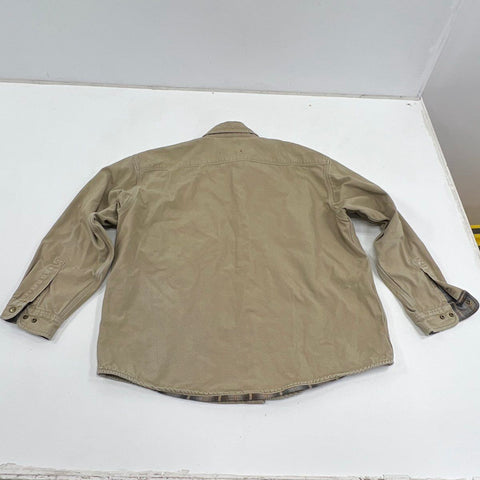 Carhartt Men's Tan Flannel Lined Canvas Shirt Jacket Workwear Size XL